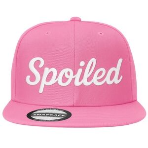Spoiled Pink Snapback Hat —White Embroidered Adjustable Streetwear Cap | New
